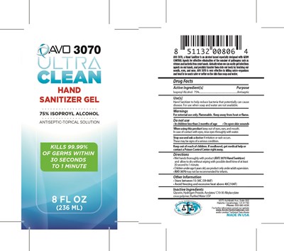 236 mL Label (Avo 3070 Ultra Clean Hand Sanitizer Labels 8oz)